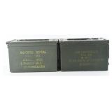 Pair US Military M2A1 Steel Ammo Cans, .50 & 5.56