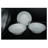 Corelle Ware 3 Gray Stripe Bowls