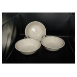 Corelle Ware 3 Green/Pink Stripe Bowls