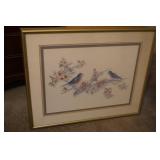 Framed and Matted Picture of Birds