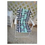 One Blue Teal Metal Outdoor Folding Chair