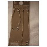 NIP 4pc Set Gold Tone Necklace Extenders