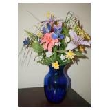 Cobalt Blue Vase with Flowers