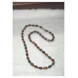 Vtg Agate Jasper Beaded Necklace