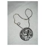 Silver Chain & Pendant w/reindeers