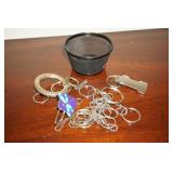 Collection of Key Chains in mini basket