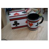 Coffee Mug w/spades,hearts, diamonds