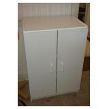 White Three Shelf Cabinet  with Doors