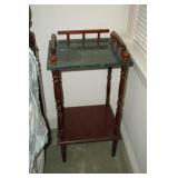 Marble and Wood Side Table