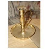 Brass Candle Holder with Thumb Hole