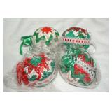Collection of 4 Quilted Christmas Ornaments