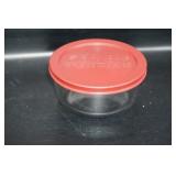 Glass Pyrex Bowl w/red lid 2 cups