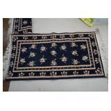 2 Rugs Machine Made Navy 20 x 42