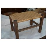 Rattan & Wood Foot Stool