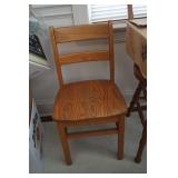 Vtg Wooden Student Desk Chair