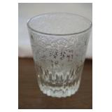 Cut Glass & Frosted Tumbler Bird Pattern