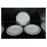 Corelle Ware 5 Bread Plates Blue/Gray Stripe