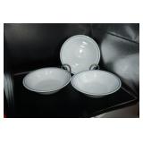 Set of 3 Corelle Ware w/blue stripe bowls