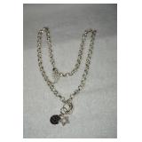SilverTone Necklace w/charms & Reach for the Stars