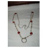 Silver Tone Ladybug Necklace