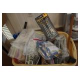 Box lot of Peg Board Hangers, Rope and ETC