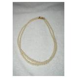 Small Pearl Necklace Gold tone Clasp