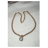 Gold Tone Pin/Slide Necklace