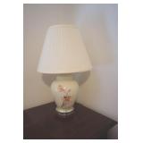 Lamp off white w/flowers