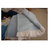 Collection of Twin Size Bedding Items Blue Strips