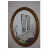 Gold Trim Oval Mirror