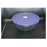 Glass Pyrex Bowl w/blue lid medium
