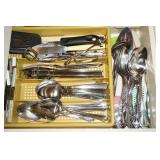 Drawer Lot of Misc Flatware & Knives
