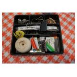 Office Tray w/binder clips, twine