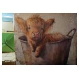 NIP Canvas Painting Baby Highland Cow