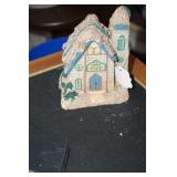 Religious Figurine Church w/Christ/Bible Inside
