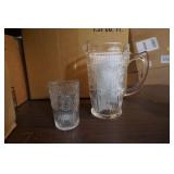 NIP Glass Pitcher & 6 Glass Set