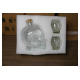 NIP Skull Liquor Decanter w/2 Glasses