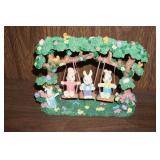 Easter Bunnies on a Swing