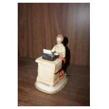Music Box Lady Typing on a Typewriter Figurine