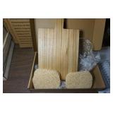 NIP Loofah Bath Set on Wooden Tray