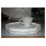 Harvest Grape Milk Glass Luncheon Plates(3) & Cup