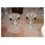 Pair of Glass Candle Holders