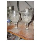 Set of Two Glass Water Goblets