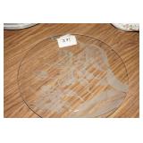 VTG Round Glass Platter with Flowers