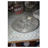 Pressed Glass Candy Dish with Lid