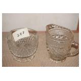 Pressed Glass Creamer and Open Sugar Bowl