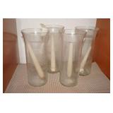 Four Glass Hurricane Candle Holders