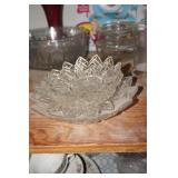 Lot of Pressed Glass Dishes with a Petal Pattern