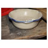 Small Pottery Bowl with Blue Design