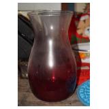 Red and Clear Glass Vase